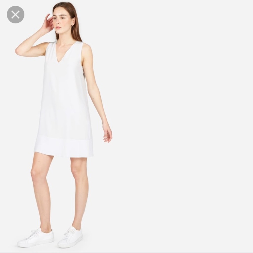 Everlane white silk tank dress size 0